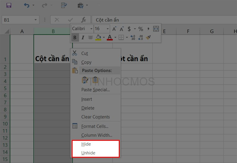 Có thể dùng phím tắt Excel để ẩn/hiện cột, dòng nhanh chóng