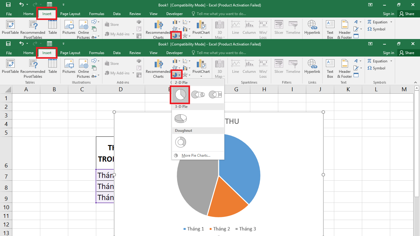 Hướng dẫn vẽ biểu đồ tròn trên Excel
