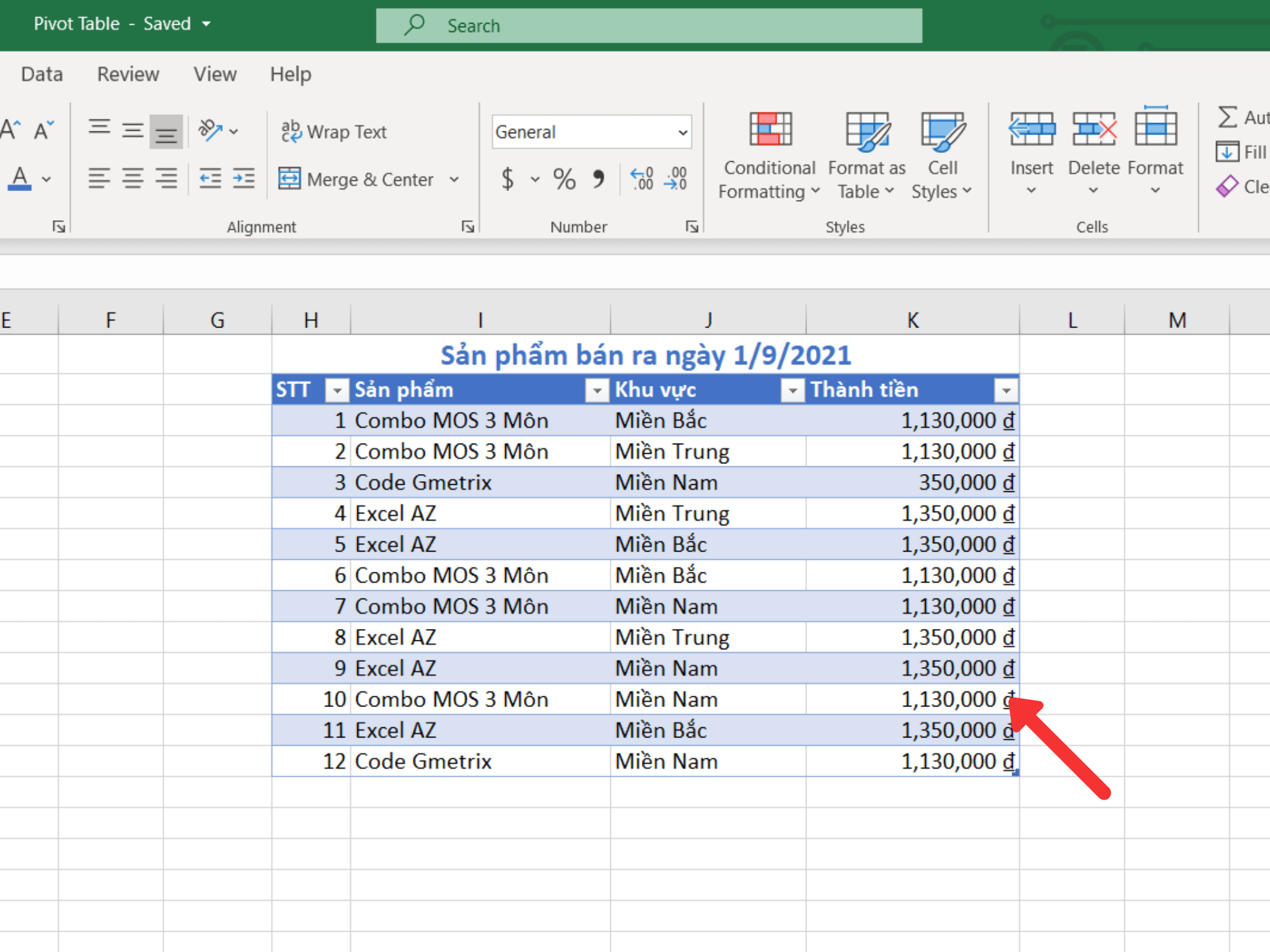pivot table trong excel