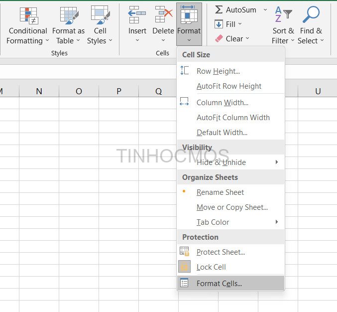 tạo dòng chấm trong Excel