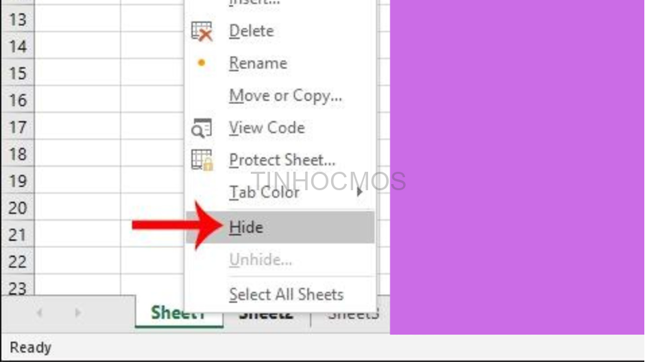 hiển thị sheet bị ẩn trong Excel