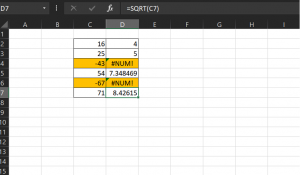 hàm căn bậc 2 trong Excel