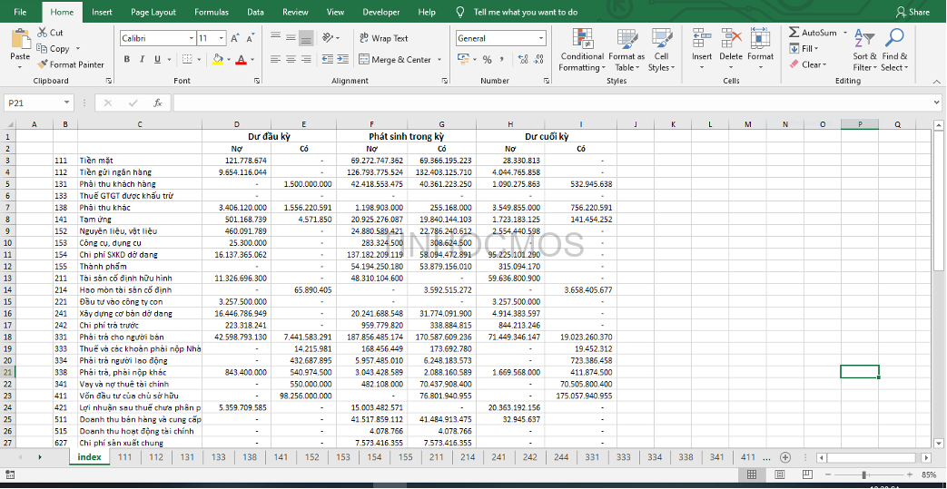 tạo mục lục trong Sheet Excel