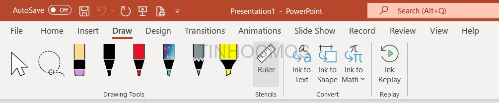 Draw trong PowerPoint 2019
