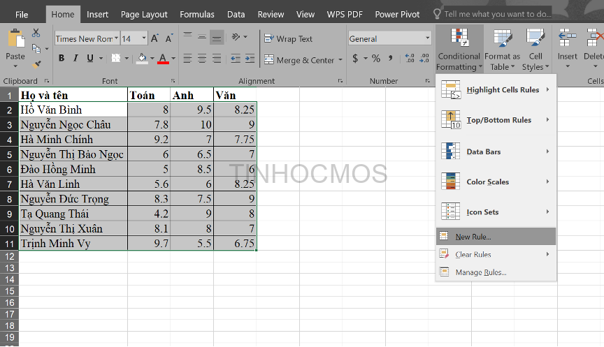 highlight trong excel