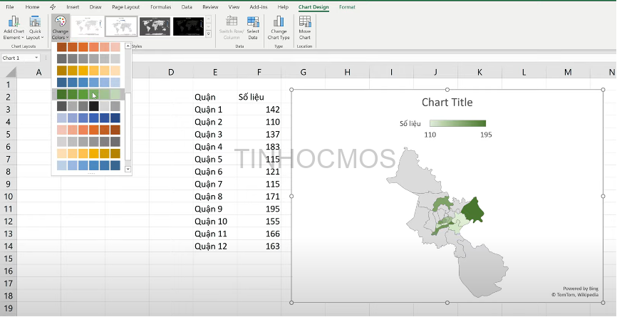 chèn bản đồ vào Excel