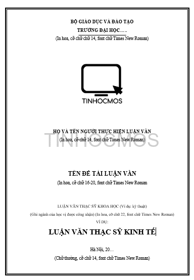 Mẫu bìa luận văn thm