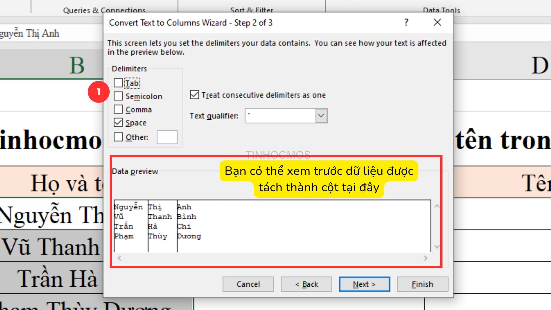 Bước 3 - Text to Columns